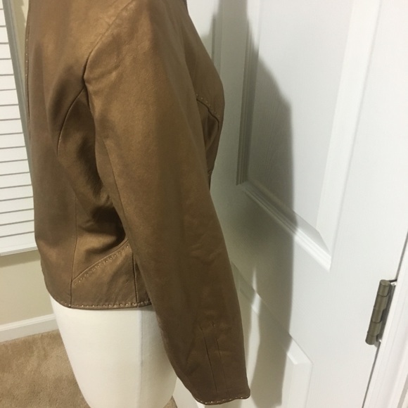 Margaret Godfrey Gold Tone Leather Jacket - Picture 5 of 6